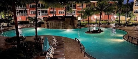 Resort Pool at Night