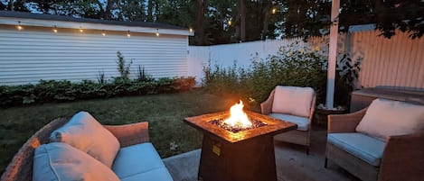 Fire pit and seating for a perfect night watching the stars