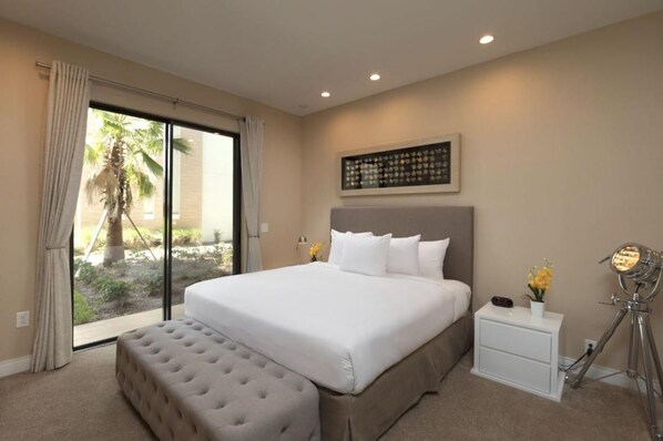 Bedroom with a King bed and flat screen TV