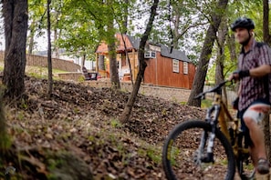 Drop In to stay and Drop In to bike Oz Trails' BEST trails less than 10 feet away.