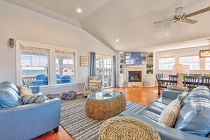 Top-Level Living Room with Deck Access