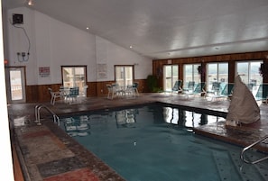  Indoor pool.  In common Building. Scheduled for year-round operation
