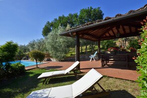 The equipped garden and the patio