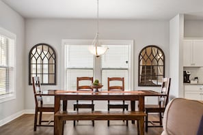 Enjoy home cooked meals in the bright Dining Room