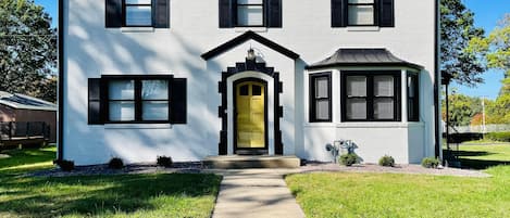 Formerly a church rectory, this midcentury home has been repurposed as the nicest place to stay in Edwardsville!