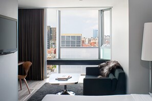 bedroom with coffee table and sofa