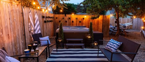 New Hot Tub and Seating Area