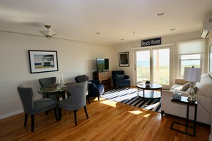 Living room with Cape cod Bay views