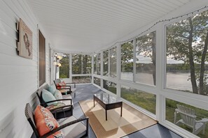 Porch overlooking the water