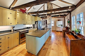 The kitchen has kept all the historic character and updated it for today's convenience.