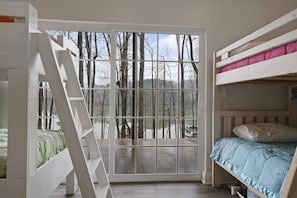 Bunk beds with sliding door to back patio