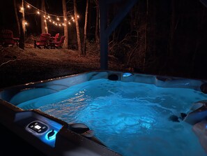 Enjoy soaking in the hot tub!