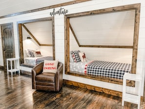 Twin cubby beds upstairs