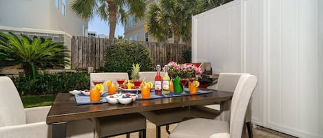 Welcome to the Backyard Patio ~ Grill, Eat, Drink & Relax ~ only 70 steps to the Beach!