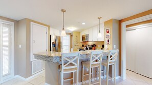 Kitchen with Bar Seating for Three
