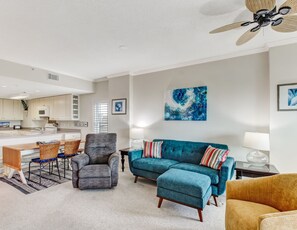 Open floor plan in the living space.