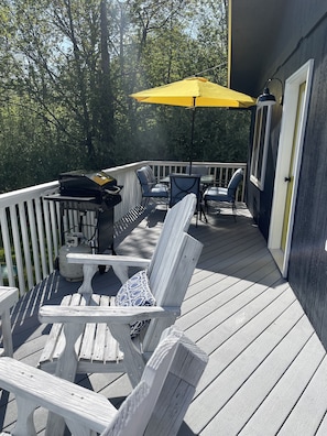 Deck where you can relax and enjoy the sunshine.