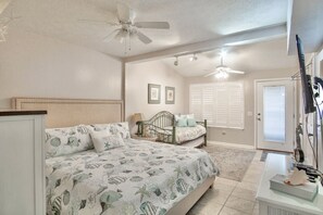 Master Bedroom downstairs offers a king bed & twin/twin trundle bed.