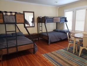 Bunk room with two twin-over-full bunks