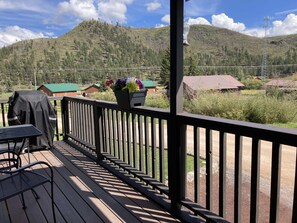 The deck above the parking area has nice views of the mountain to the East and looking South down Main Street