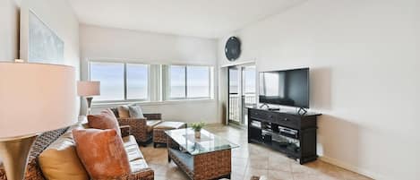 Living Room with Ocean Views at 484 Captains Walk