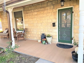 entry door and porch