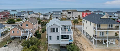 Aerial View of the home located just steps away from the beach