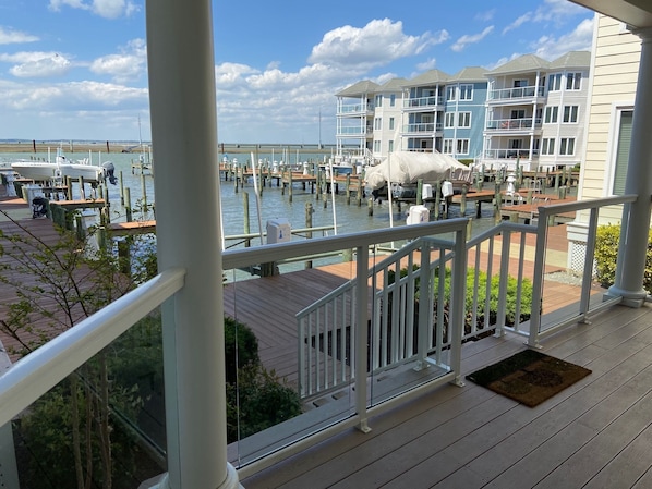 Enjoy the water views from the patio