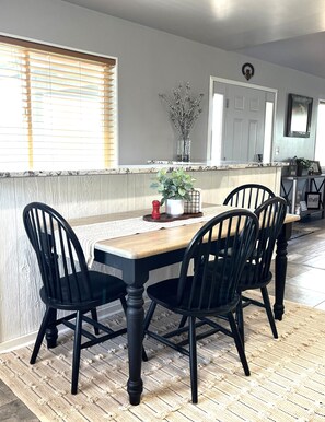 Dining table in kitchen