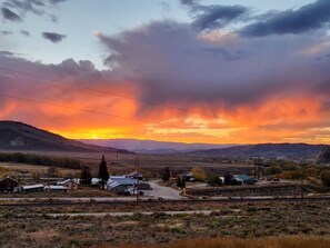 A Rocky Mountain sunset, view from the front deck.