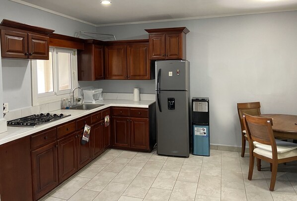 Kitchen and Dining area, Fridge with Water Dispenser