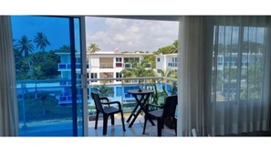 Balcony with outdoor furniture