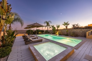 Evening Pool and Jacuzzi Area