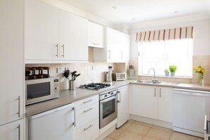 A view of the fully-equipped kitchen