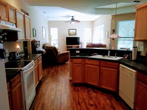 Kitchen looking into family room