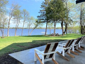 Relax on the new patio with Adirondack chairs.