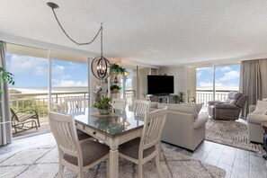 Dining Area - Seating for 6 at the dining room table - with views of the beach!