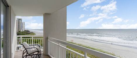 Balcony - Beautiful ocean front views from the balcony off the living area!!