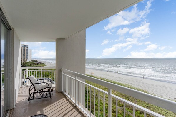 Balcony - Beautiful ocean front views from the balcony off the living area!!