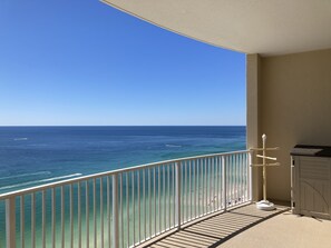 Fabulous views from the balcony overlooking the emerald waters 