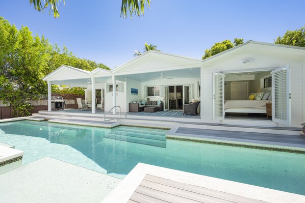 3 french doors leading to your outdoor paradise.