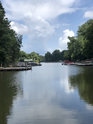 Our quiet cove looking out to Lake Norman