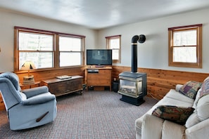 Living room with cozy stove