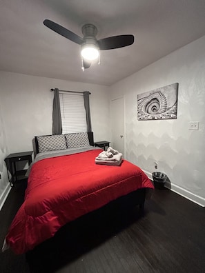 Second view of bedroom with queen size bed