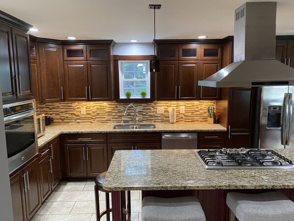 Custom kitchen on first floor