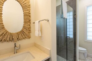 Private Bathroom with Single Vanity and Walk-in Shower