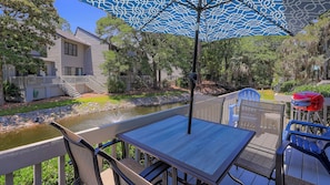 Porch with Lagoon Views and Private Charcoal Grill