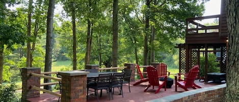 Patio and firepit/plenty of seating