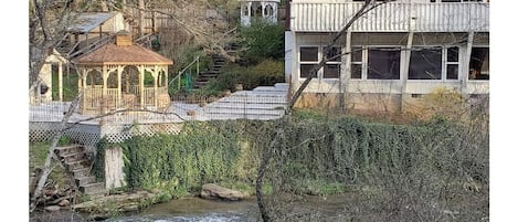 View from across the creek looking at the house 