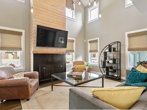 Lots of comfortable seating in living room